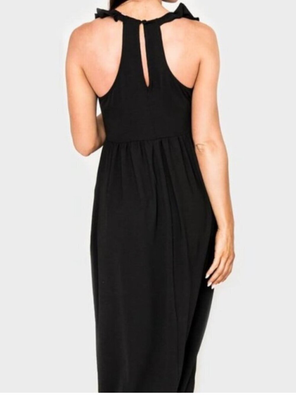 GibsonLook Summer Nights Ruffled Maxi Dress Black Size M EUC - Picture 3 of 4